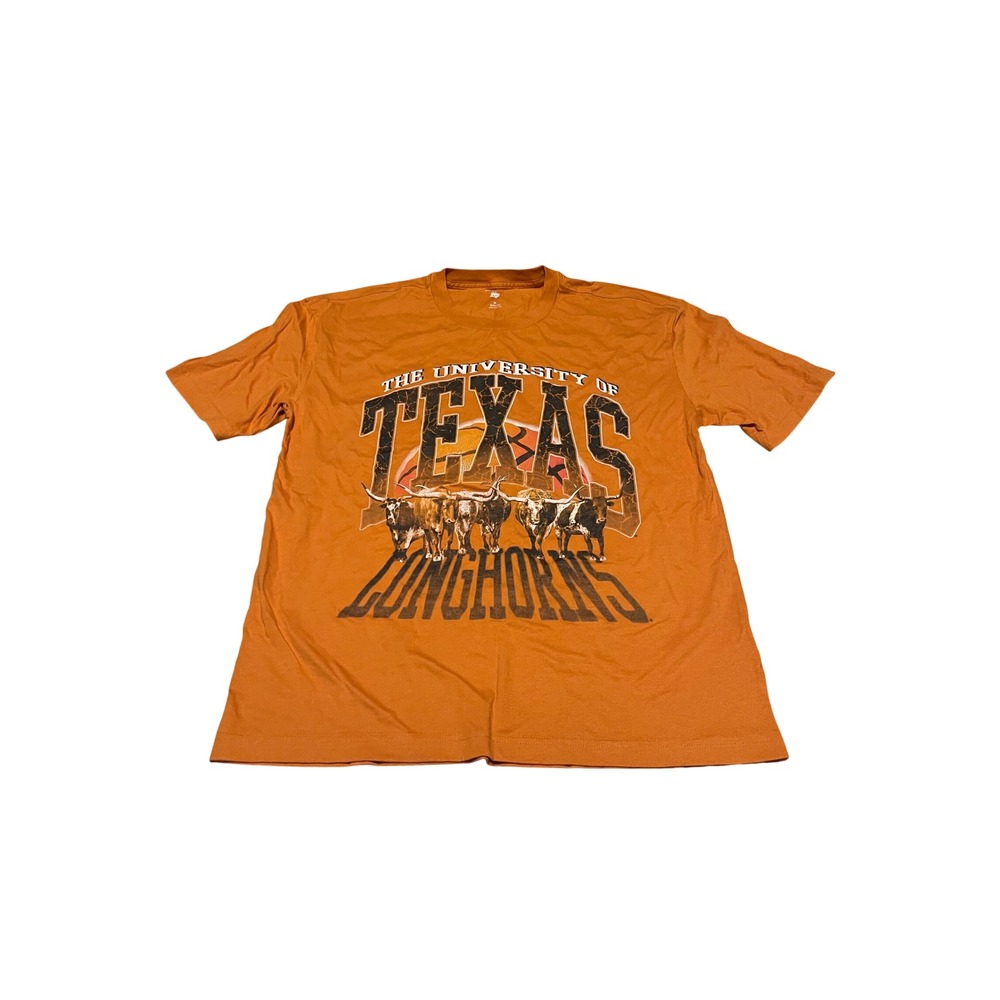 Hollister Blue 84 University of Texas Longhorns Graphic T-Shirt Orange Boxy M